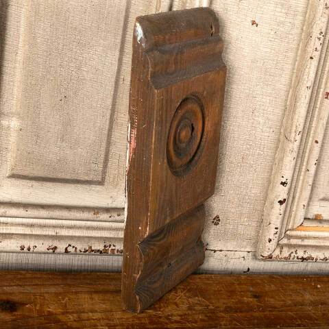 #48997 Salvaged Antique Wood Rosette Trim Block image 4