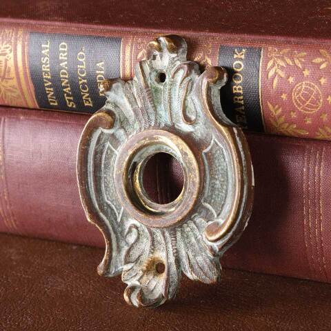 #49003 Antique Ornate Solid Brass Doorknob Rosette image 4