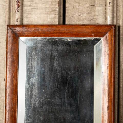 #49007 Antique Wood Framed Beveled Glass Mirror image 2