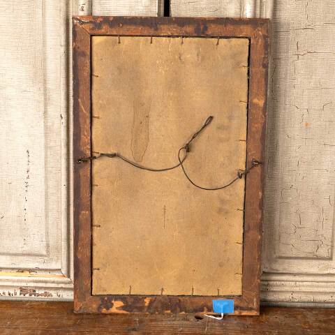 #49007 Antique Wood Framed Beveled Glass Mirror image 5