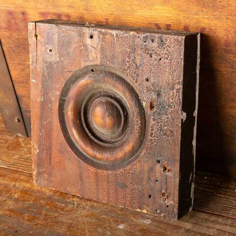 #49016 Antique Wood Rosette Interior Trim Block image 2