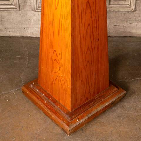 #49018 Large Antique Pine Wood Tapered Pedestal image 4