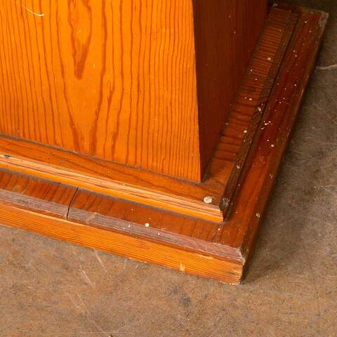 #49018 Large Antique Pine Wood Tapered Pedestal image 5