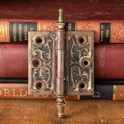 #49030 3" Ornate Cast Iron Steeple Finial Door Hinge image 2