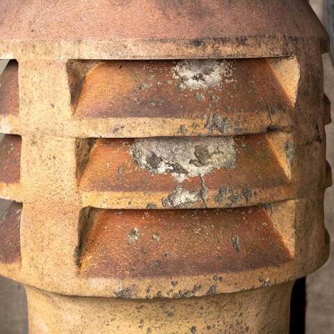 #49047 Salvaged Antique Terra Cotta Chimney Pot image 3