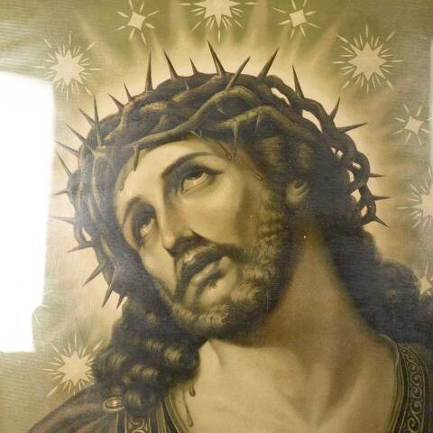 #49050 Antique Jesus Crown of Thorns B & W Print image 4