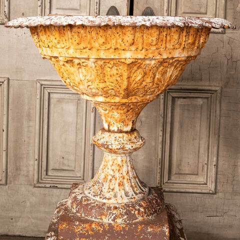 #49054 Architectural Cast Iron Garden Urn & Pedestal image 2