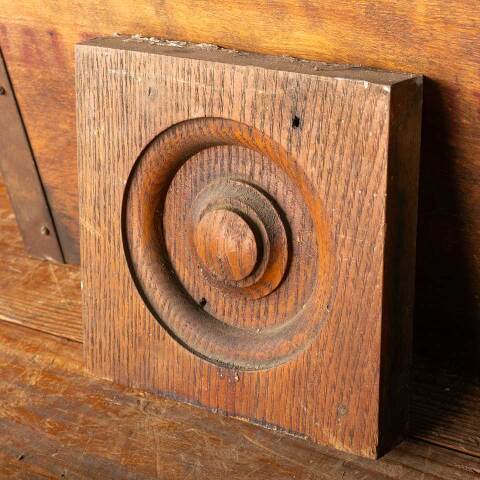 #49083 Antique Wood Rosette Interior Trim Block image 3