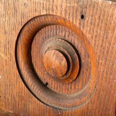 #49083 Antique Wood Rosette Interior Trim Block image 4