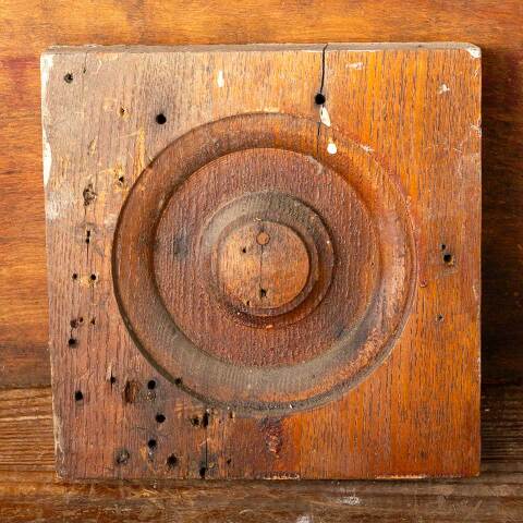#49083 Antique Wood Rosette Interior Trim Block image 5