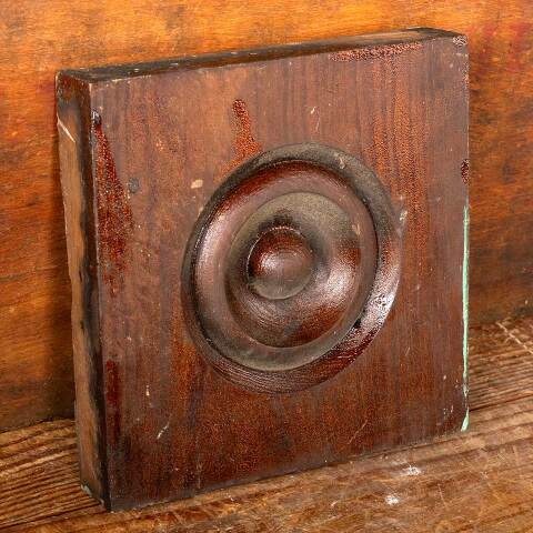 #49084 Antique Wood Rosette Interior Trim Block image 2