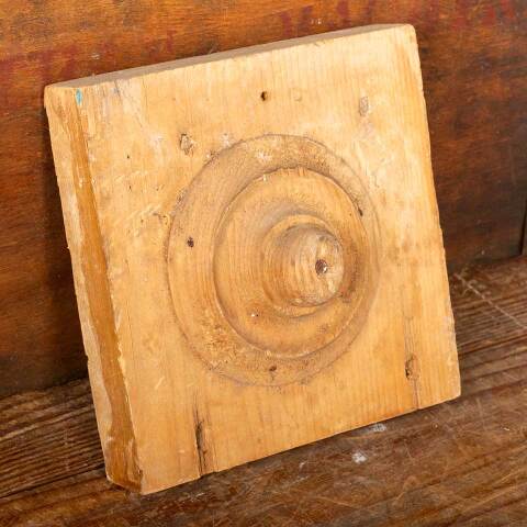 #49093 Antique Wood Rosette Interior Trim Block image 2