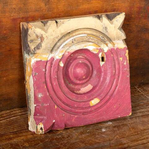 #49098 Antique Wood Rosette Interior Trim Block image 2