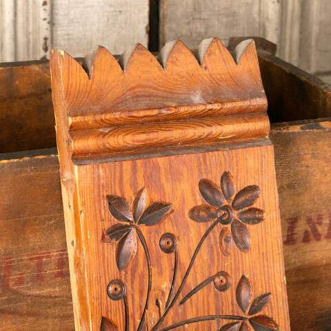 #49153 Antique Carved Wood Rosette Trim Block image 2