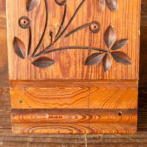 #49153 Antique Carved Wood Rosette Trim Block image 3