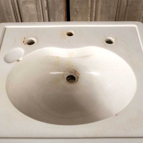 #49162 Antique Porcelain Bathroom Pedestal Sink image 4