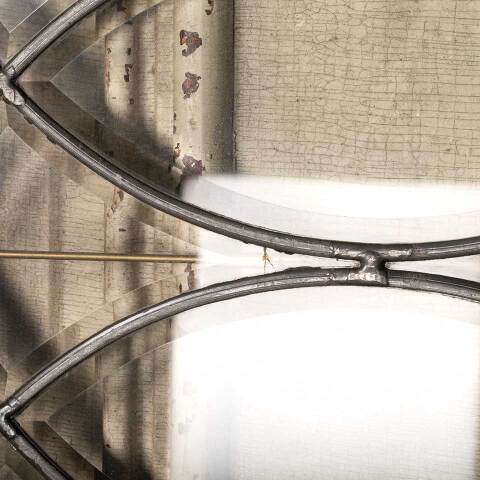 #49183 Antique Leaded Glass Transom Window Panel image 2