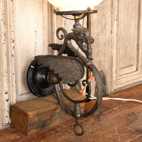 #49186 Salvaged Antique Dragon Sconce Light Fixture image 2