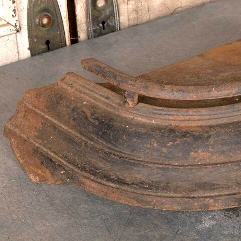 #49187 Salvaged Antique Cast Iron Fireplace Fender image 3