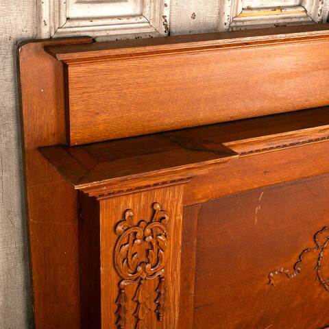 #49221 Salvaged Antique Oak Fireplace Overmantel image 3