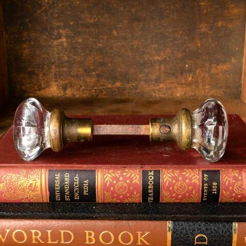 #49238 Antique Octagonal Petite Glass Doorknobs image 3