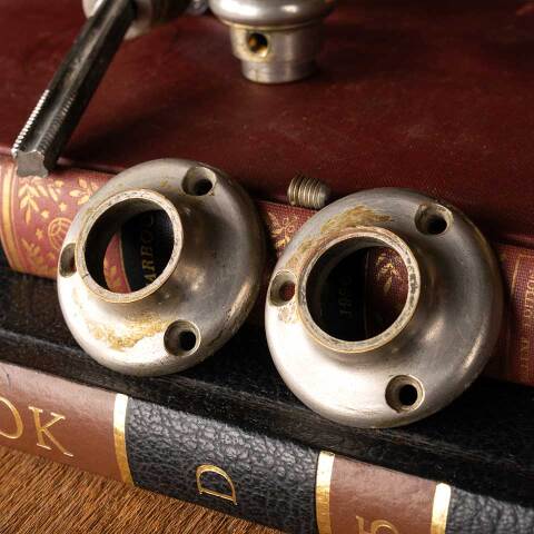 #49242 Antique Octagonal Petite Glass Doorknob Set image 7