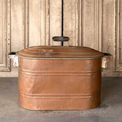 #49322 Antique Copper Boiler with Lid and Handles image 5