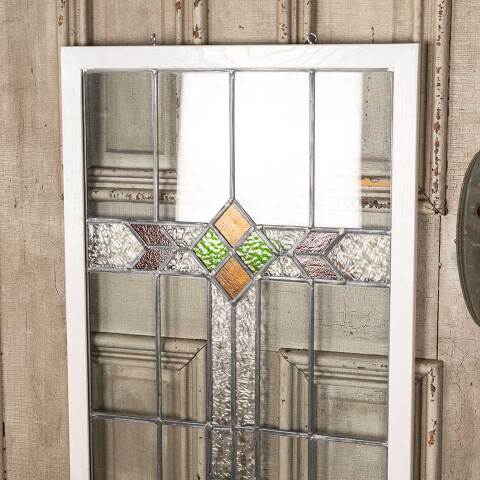 #49353 Antique Stained Leaded Glass Window image 2