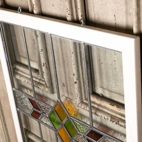 #49353 Antique Stained Leaded Glass Window image 7