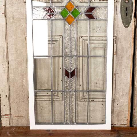 #49354 Antique Stained Leaded Glass Window image 3