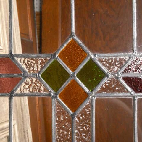 #49354 Antique Stained Leaded Glass Window image 4