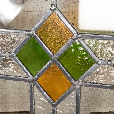 #49354 Antique Stained Leaded Glass Window image 8