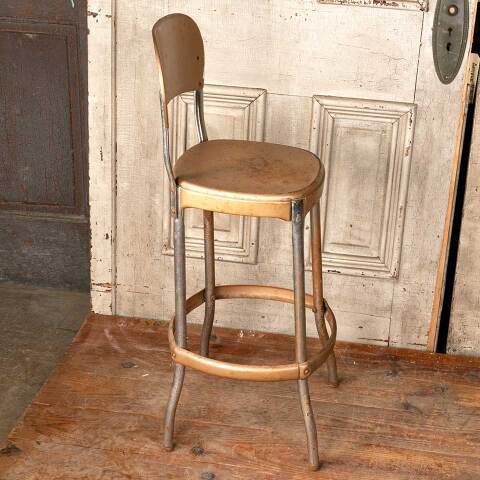 #49356 Vintage Metal Kitchen Stool image 2