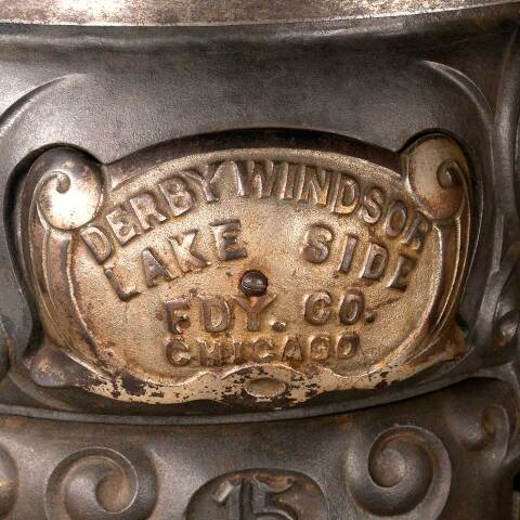 #49384 Antique Derby Windsor Cast Iron Parlor Stove image 2