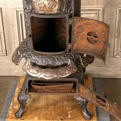 #49384 Antique Derby Windsor Cast Iron Parlor Stove image 5