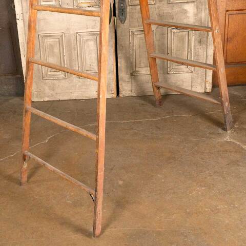 #49416 Vintage 9 Rung Wood A-Frame Step Ladder image 8