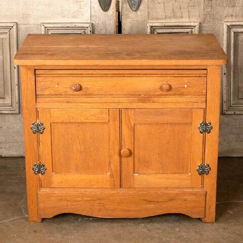 #49448 Antique Oak Dry Sink Cabinet image 2