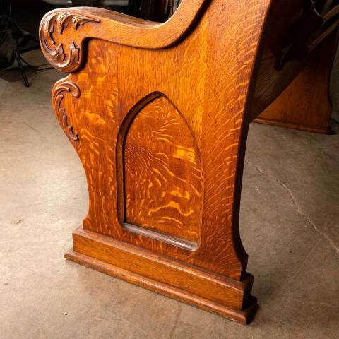 #49519 Antique Solid Wood Church Pew Bench image 7