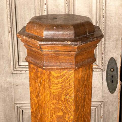 #49524 Salvaged Antique Oak Staircase Newel Post image 2