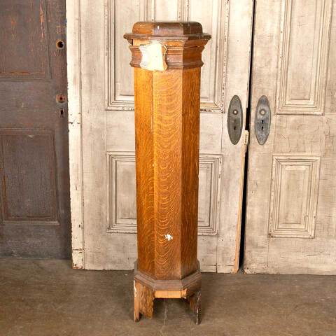 #49524 Salvaged Antique Oak Staircase Newel Post image 4