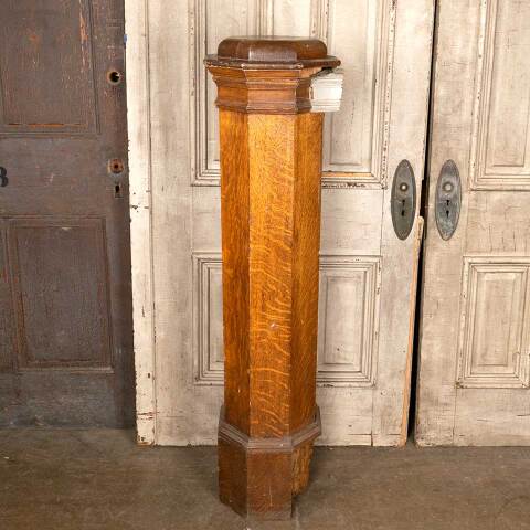 #49524 Salvaged Antique Oak Staircase Newel Post image 5