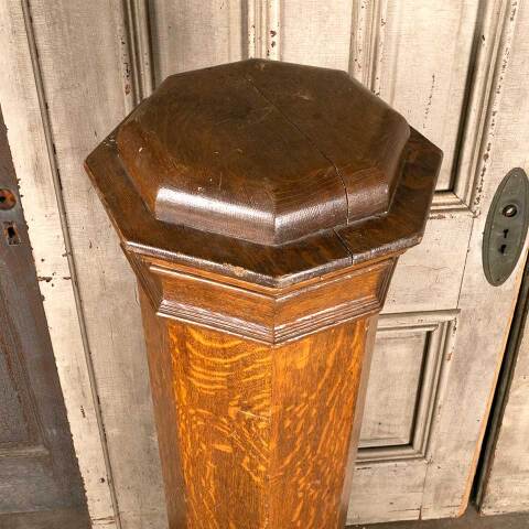 #49524 Salvaged Antique Oak Staircase Newel Post image 6