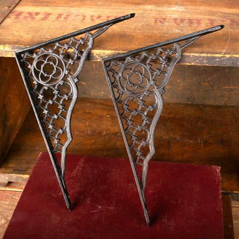 #49560 Pair of Antique Cast Iron Shelf Brackets image 4