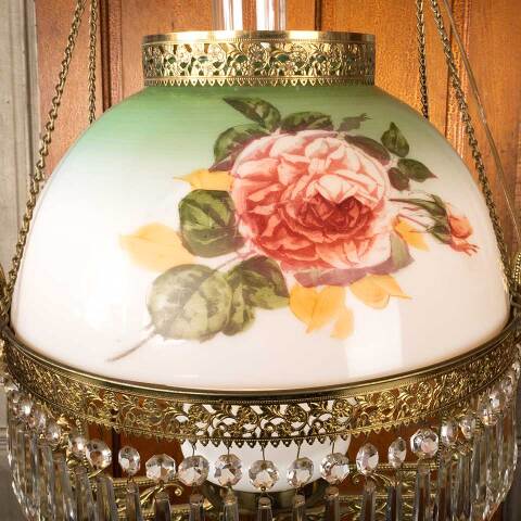 #49591 Converted Antique Oil Lamp Chandelier image 5