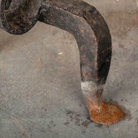 #49623 Antique Wrought Iron Fireplace Andirons image 7