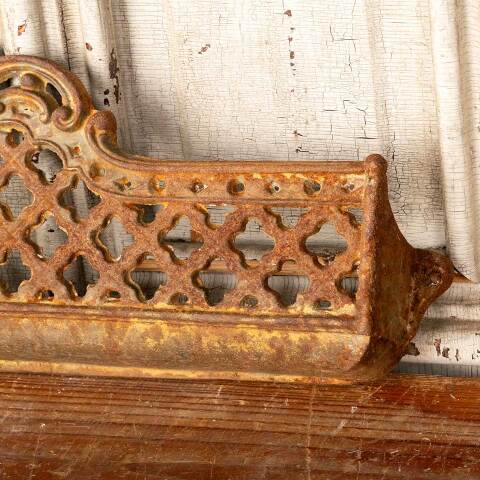 #49634 Antique Cast Iron Wall Mount Basket Shelf image 4