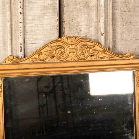 #49654 Antique 3 Pane Etched Buffet Mirror image 3