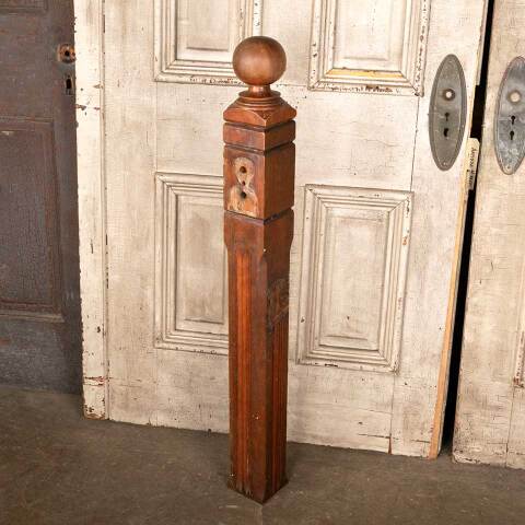 #49659 Salvaged Antique Wood Staircase Newel Post image 5