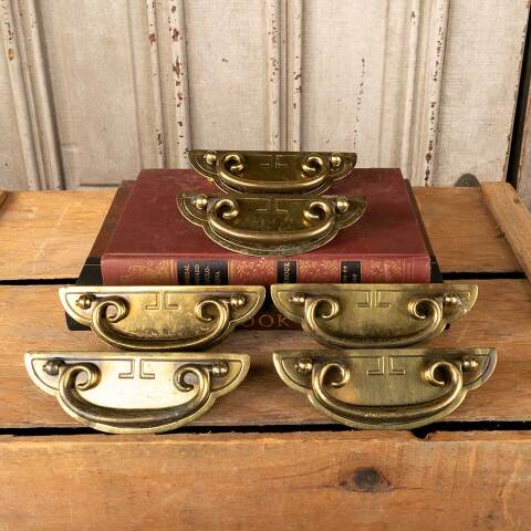 #49677 Set of 6 Vintage Furniture Drawer Bail Pulls image 2