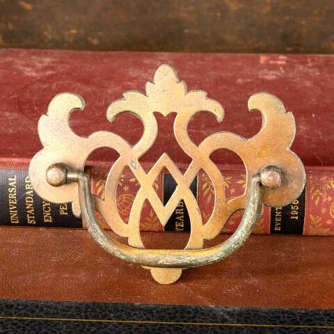 #49686 Vintage Brass Furniture Drawer Bail Pull image 2